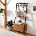 Safavieh Vlad 3 Shelf & 1 Door Natural & Charcoal Etagere ETG9405A